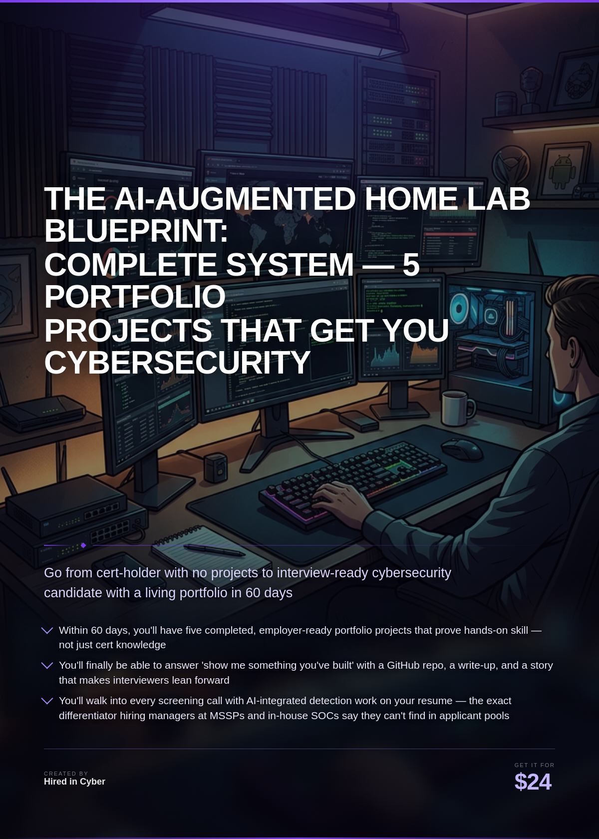 THE AI-AUGMENTED HOME LAB BLUEPRINT: Complete System — 5 Portfolio Projects That Get You Cybersecurity Interviews in 2026 cover